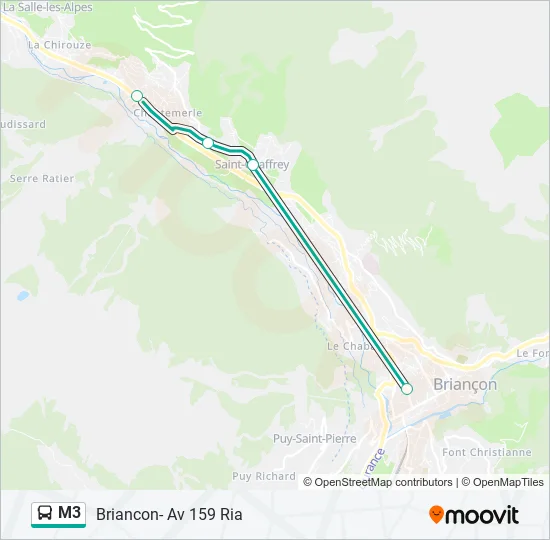 M3 Bus Line Map