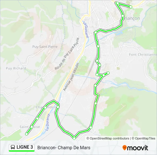 LIGNE 3 Bus Line Map