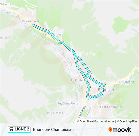 LIGNE 2 Bus Line Map