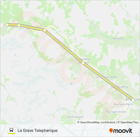 LA GRAVE <> BRIANCON Bus Line Map