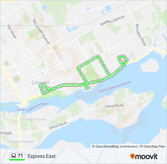 71 Bus Line Map
