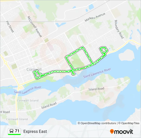 71 Bus Line Map