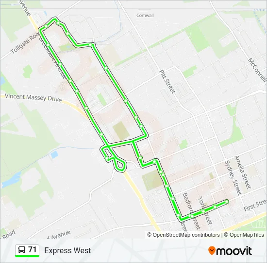 71 Bus Line Map