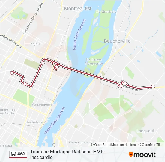 Plan de la ligne 462 de bus
