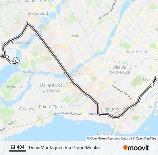 Plan de la ligne 404 de bus
