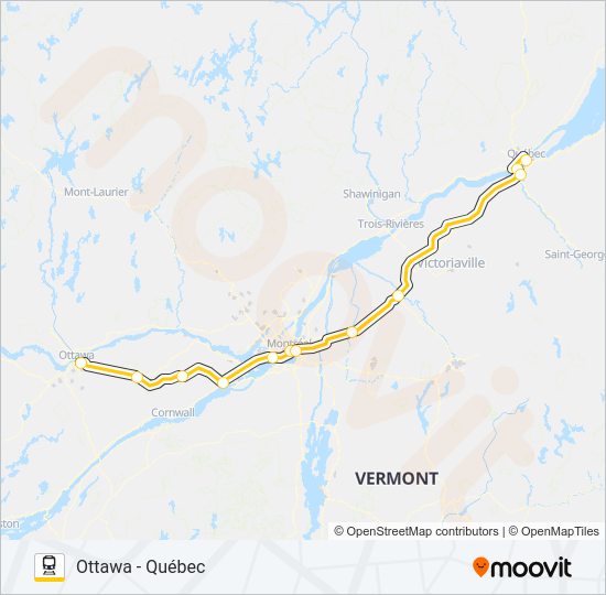 VIA RAIL Train Line Map