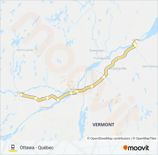 VIA RAIL Train Line Map