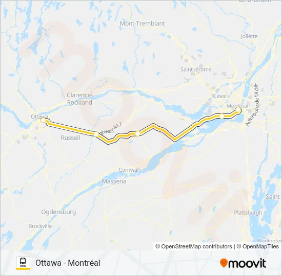 VIA RAIL Train Line Map