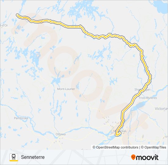 Plan de la ligne VIA RAIL de train