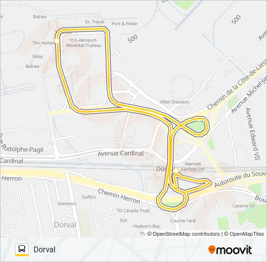 Plan de la ligne VIA RAIL de bus
