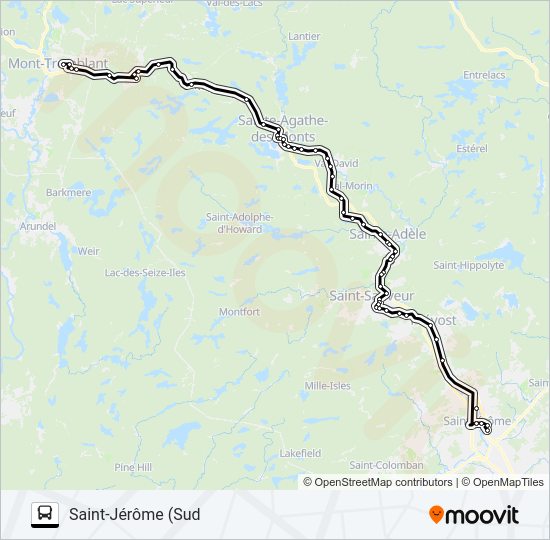 Plan de la ligne INTER SJ de bus