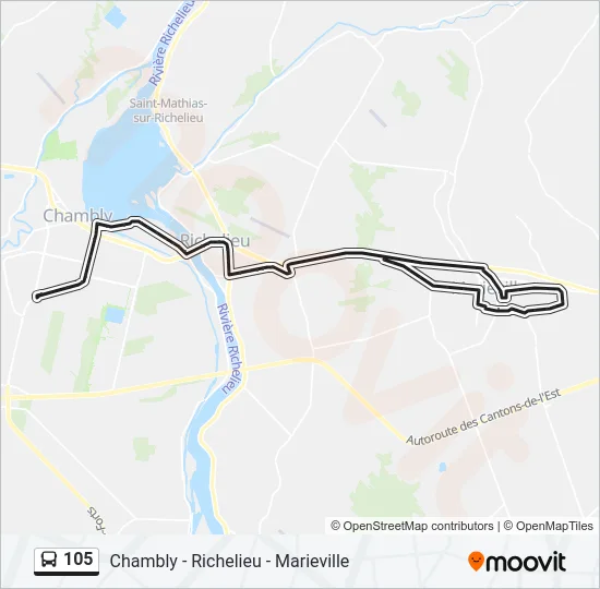 105 Bus Line Map