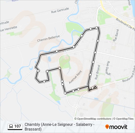 107 Bus Line Map