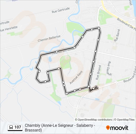 107 Bus Line Map