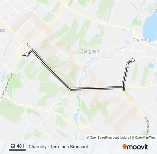 Plan de la ligne 481 de bus