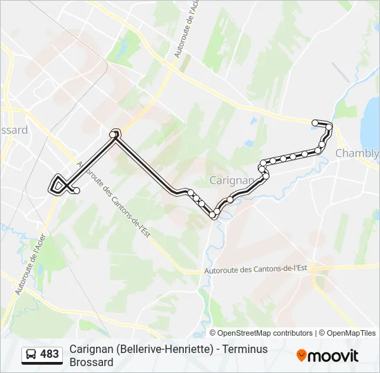 483 Bus Line Map