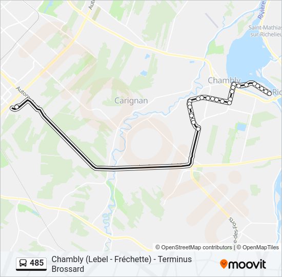 Plan de la ligne 485 de bus