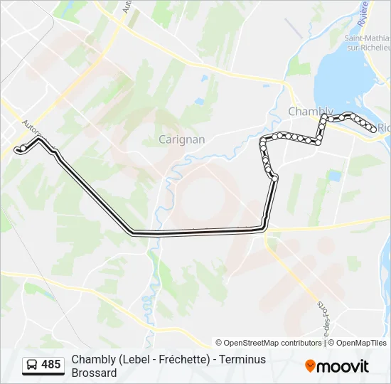 485 Bus Line Map