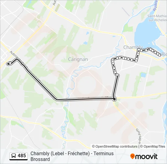 485 Bus Line Map