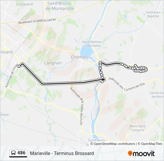 486 Bus Line Map
