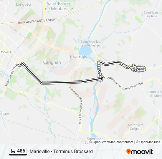 486 Bus Line Map