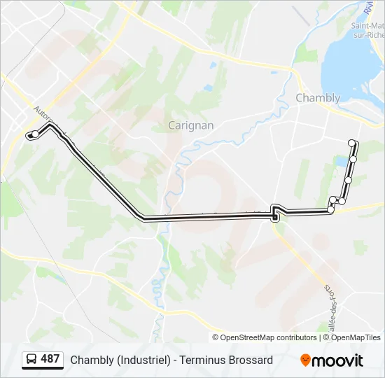 487 Bus Line Map