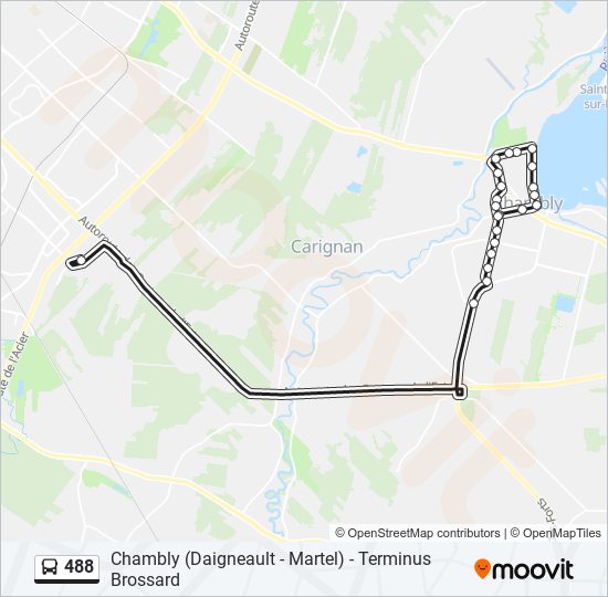 Plan de la ligne 488 de bus