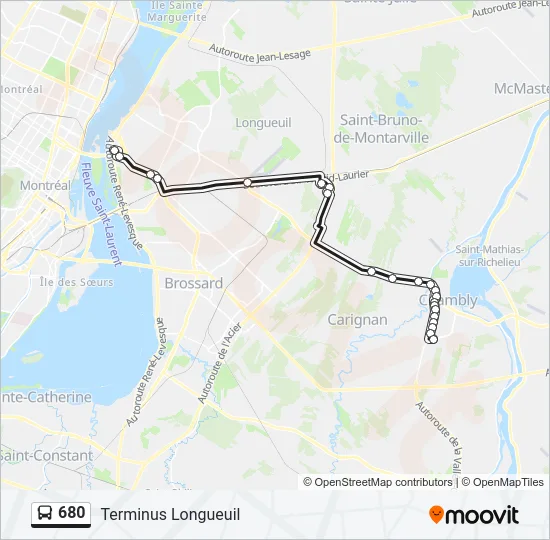 680 Bus Line Map