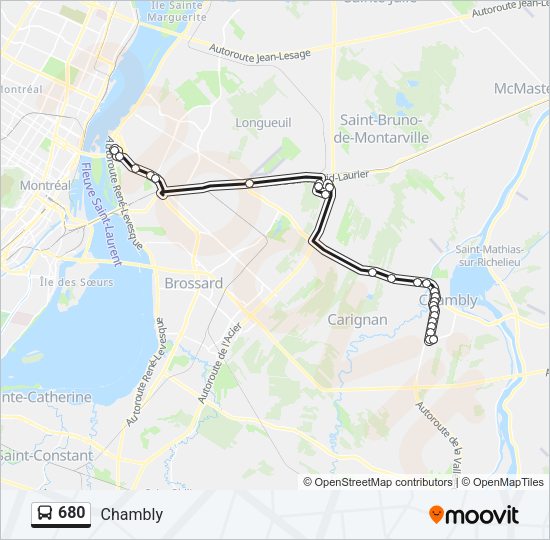 680 Bus Line Map