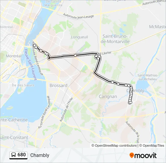 680 Bus Line Map