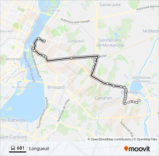681 Bus Line Map