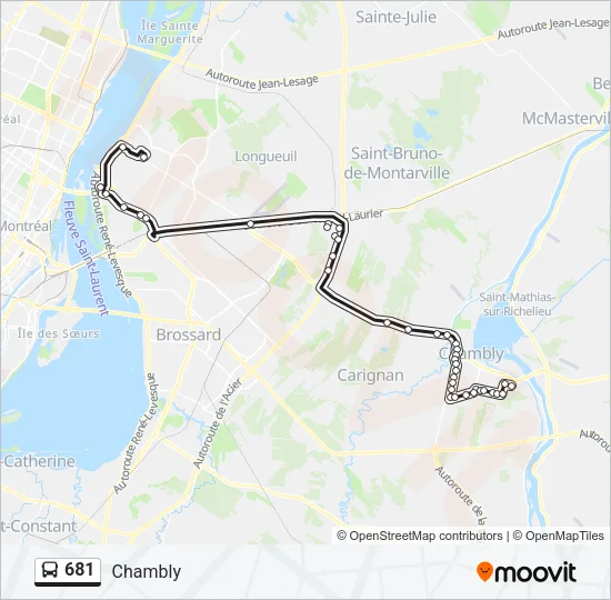 681 Bus Line Map