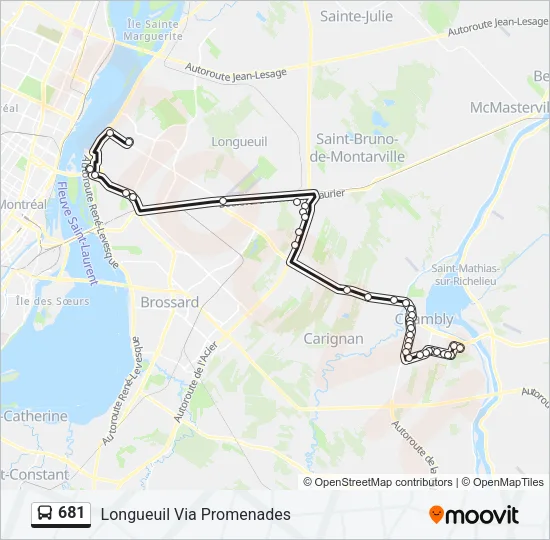 681 Bus Line Map