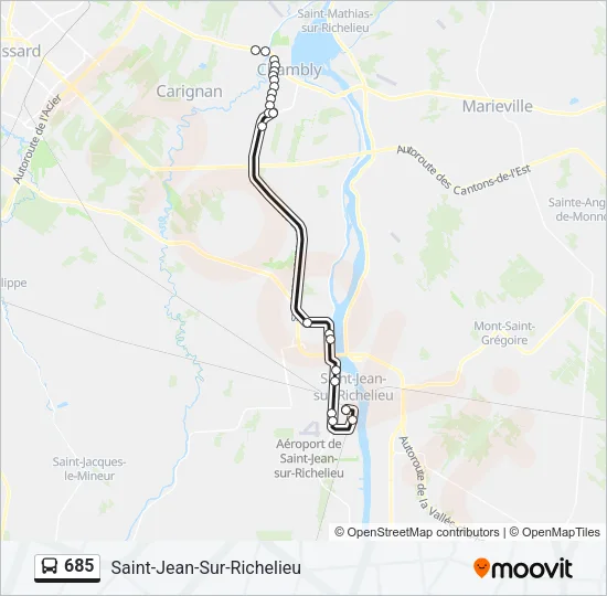 685 Bus Line Map