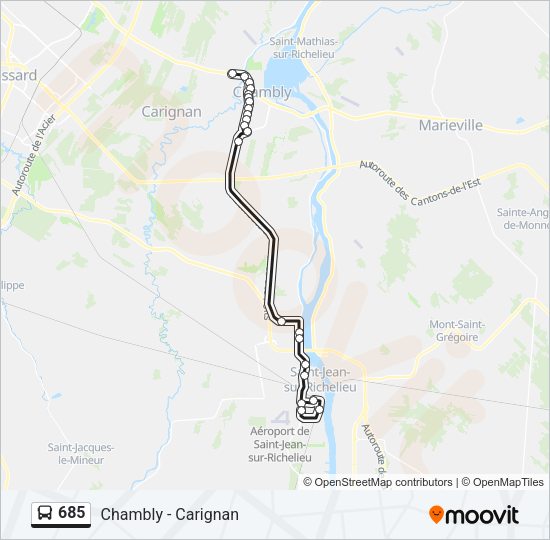 685 Bus Line Map