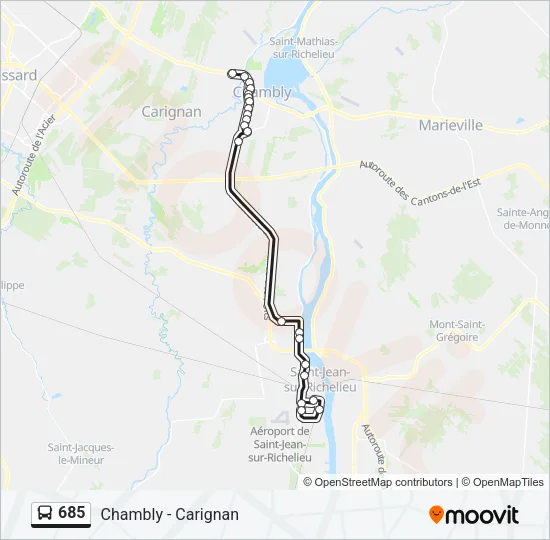 685 Bus Line Map