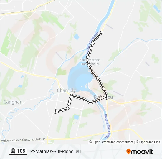 108 Shuttle Line Map