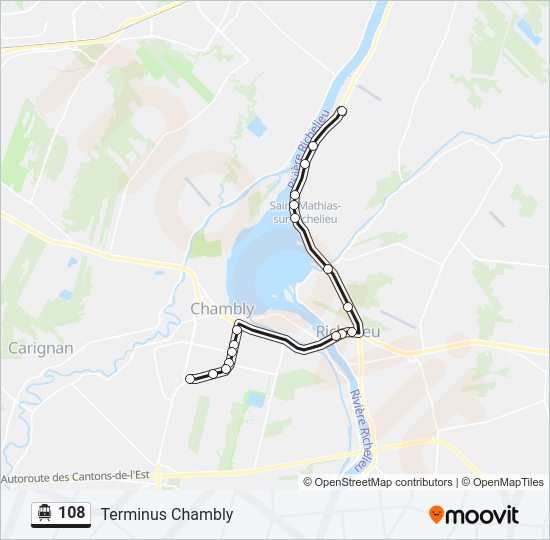 108 Shuttle Line Map