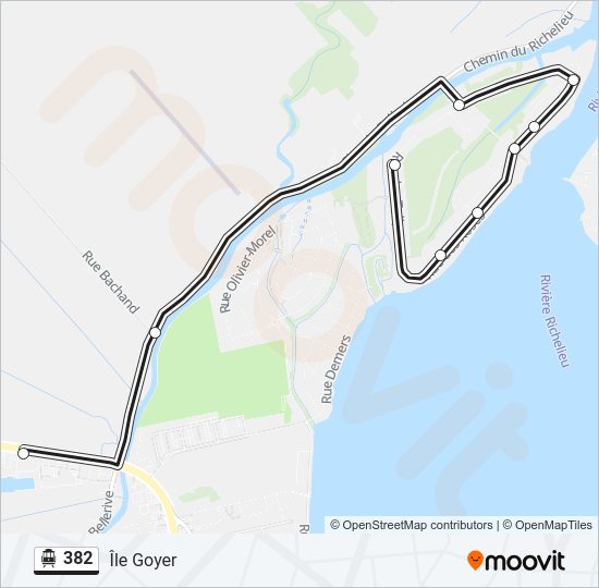 382 Shuttle Line Map