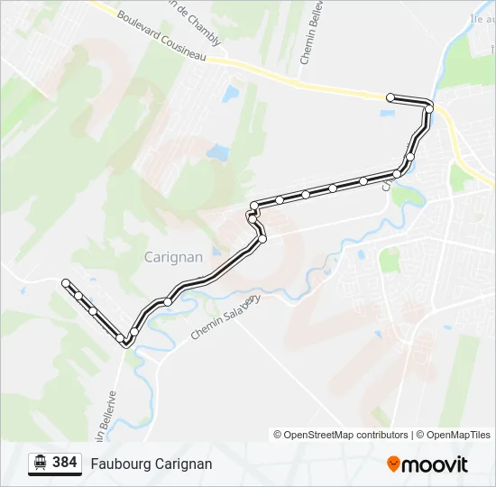 384 Shuttle Line Map