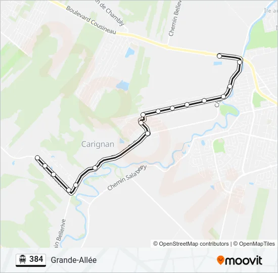 384 Shuttle Line Map