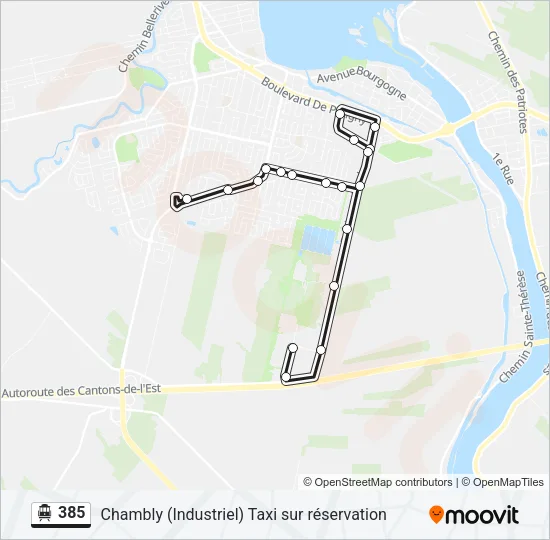 385 Shuttle Line Map