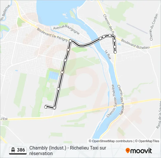 386 Shuttle Line Map