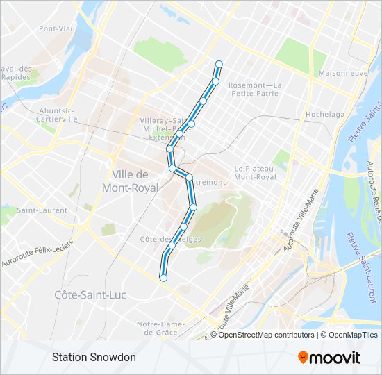 LIGNE 5 - BLEUE Metro Line Map