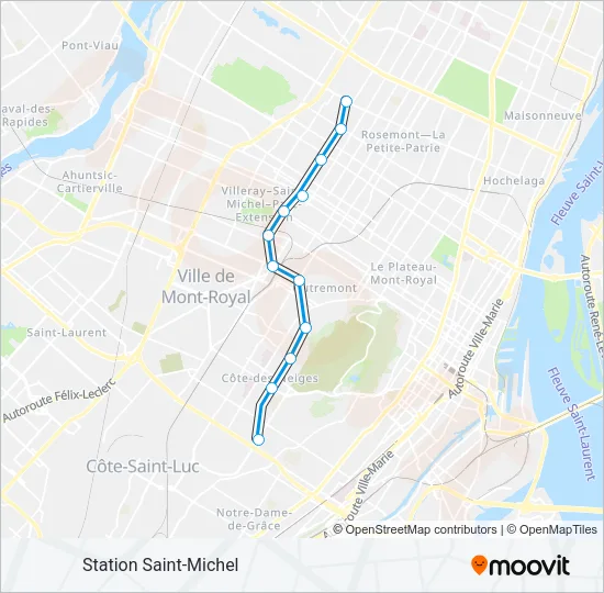 LIGNE 5 - BLEUE Metro Line Map