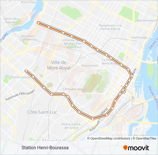 LIGNE 2 - ORANGE Metro Line Map