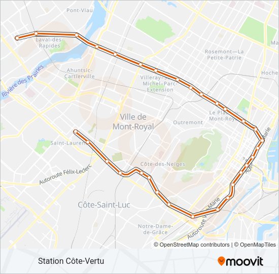 LIGNE 2 - ORANGE Metro Line Map