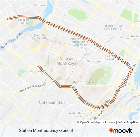 LIGNE 2 - ORANGE Metro Line Map