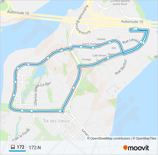 172 bus Line Map