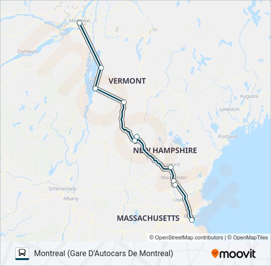 Plan de la ligne GREYHOUND US0260 de bus